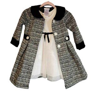 NWOT Blueberi Gold Dress & Matching Jacket Formal Set